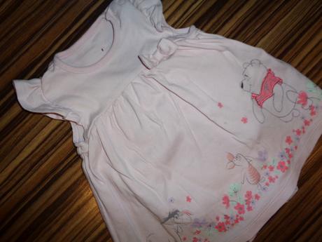 Bodíčkové růžové bavlněné šaty s medvídkem pú, disney,74