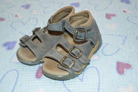 Modré celokožené sandálky, santé,26