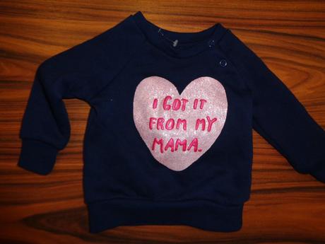 Kouzelná teplá modrá mikina se srdíčkem, primark,68