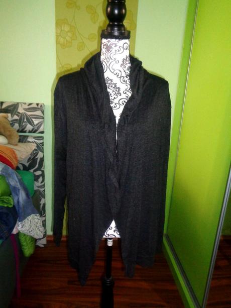 Tmavošedý kardigan s kapucí, amisu,xl