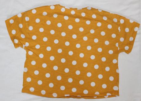 Va16 puntíkaté hořčicové tričko 8-9let, krátký typ, f&f,134