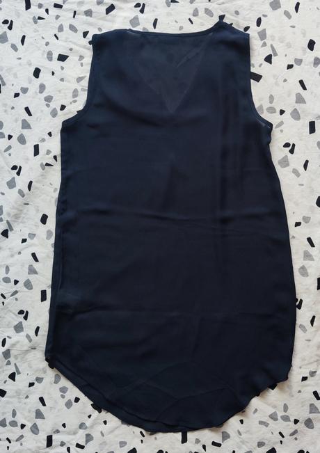 Dámský tmavomodrý dlouhý top bez rukávů vel s, bonprix,s