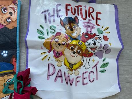 Nákupní taška paw patrol, 2 ks, skládací batoh, 