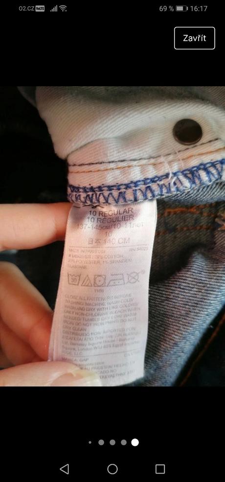 Dětské tm. modré džíny, gapkids, gap,140