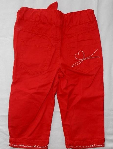 P48. top plátěné kalhoty s mašlí 18 měs., 80