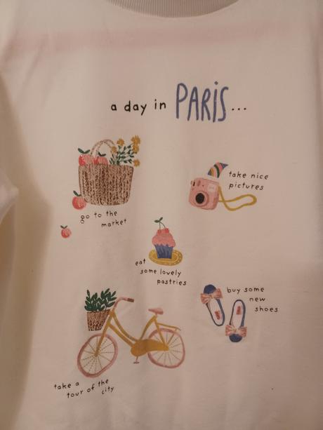 Krémová mikina s potiskem 134/140, h&m,140