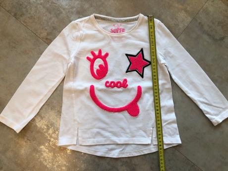 Bílé triko smajlík vel.3-4roky zn.ff bavlna růžová, f&f,104