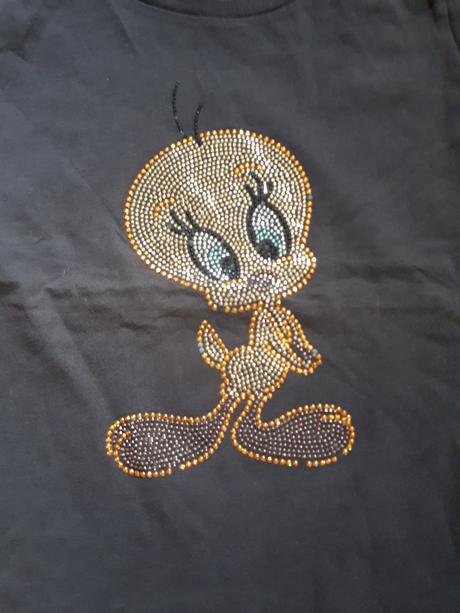 Tričko s kamínky tweety, h&m,134
