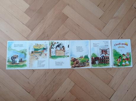 Kniha, leporelo - chodí pešek okolo,