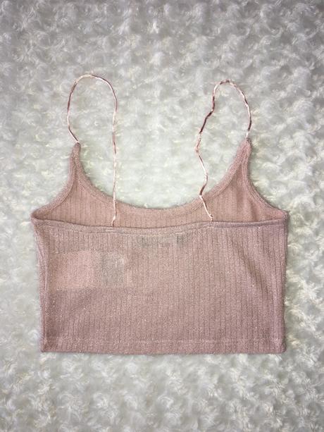 Růžový crop top fb sister, s