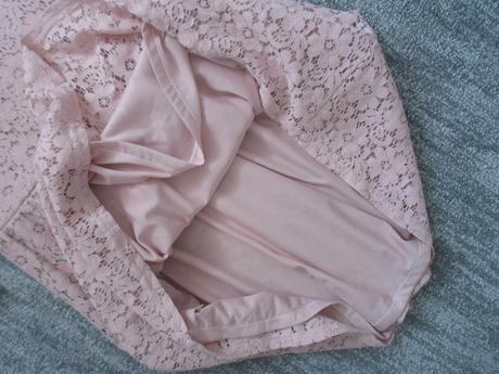 Růžové krajkové šaty šatičky, h&m,158