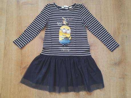 Šaty s týlovou sukní, mimoni, ham, vel 110/116, h&m,110