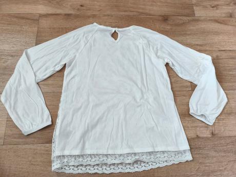 Bílé triko s krajkou 140, h&m,140