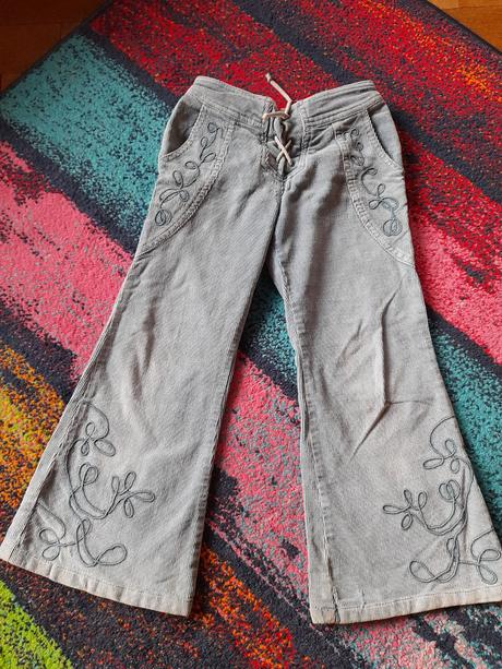 Kalhoty šedé až světle modré, 98