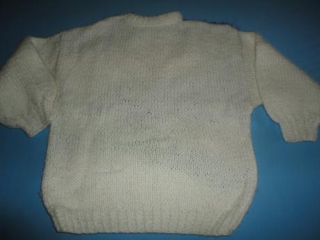 Krásně huňatý svetřík s aplikací sněhuláka, vel. 8, 128