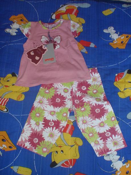 Komplet tunička + legínky, praktický vzorek, 74