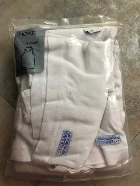 3 košilka tílka 3-4r 104cm unisex next bílá bavlna, next,104