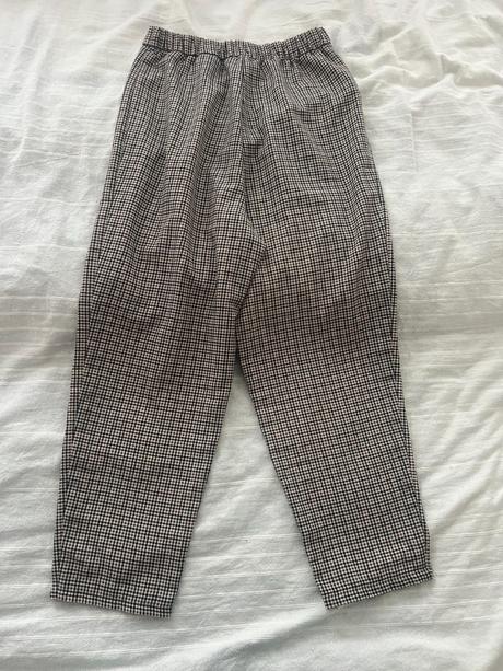 Kostkované kalhoty s vysokým pasem vel. 34 zn. hm, h&m,34