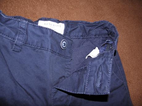 Tm.modré plátěné chino kalhoty zn. reserved vel.98, reserved,98
