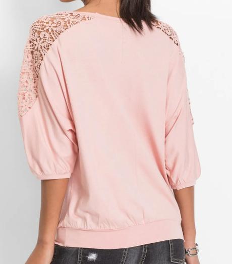 Tričko s krajkou, bonprix,36