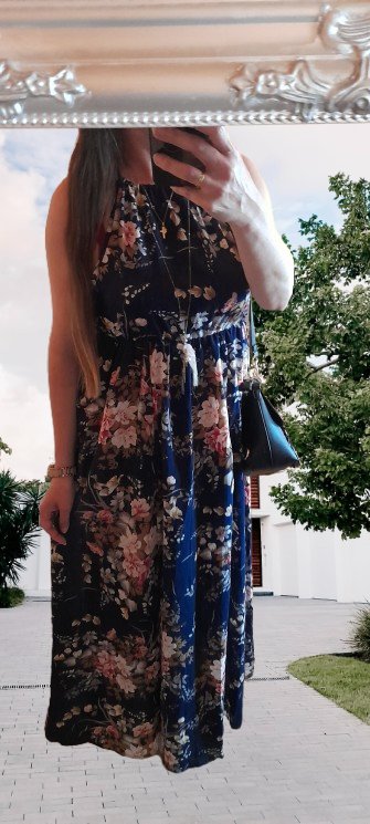 Shein květinové dlouhé šaty, l