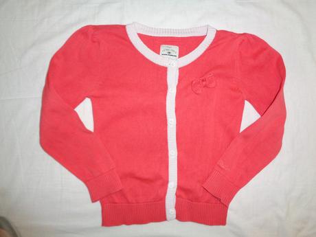 Krásný cihlově červený přízový svetr 116/122, tom tailor,116