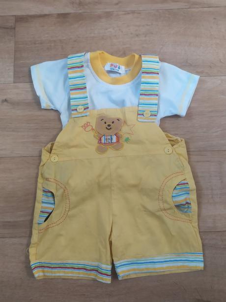 Žluté lacláče + tričko, 80