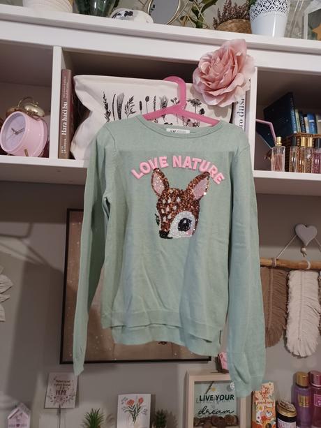 Mint svetr se srnečkou h&m 134/140, h&m,140