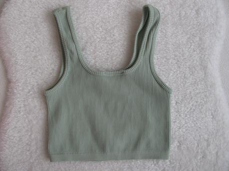 Dívčí, dámské, mátové žebrované crop top tričko ad, 32