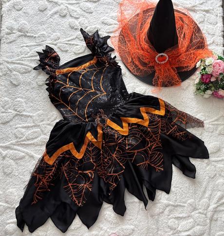 An26/ kostým čarodějnice s kloboukem - v.8/10 let, 