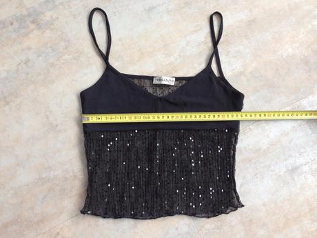 Černý sexy top s flitry průsvitný vel. s terranova, terranova,s
