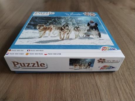 Nové puzzle winter husky 1000 dílků, 