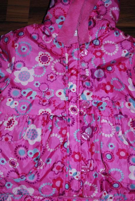 Růžová květovaná bunda s rukavičkama, ladybird,86