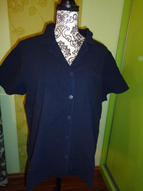 Tmavomodrá bavlněná propínací košile, xl