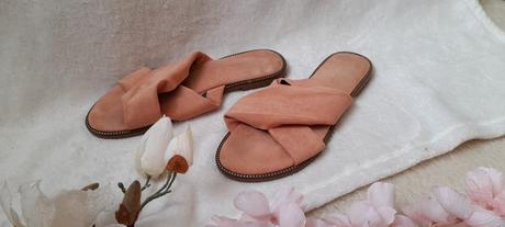 Dámské meruňkové páskové pantofle, 40