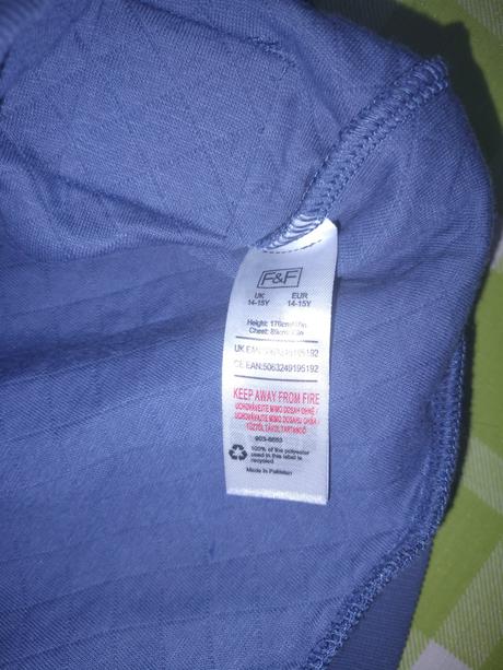 Chlapecká mikina prošívaná f&f 170 modrý maskáč, f&f,170