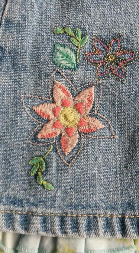 Džínová sukně s bavlněnou spodničkou vel. 104-110, 104