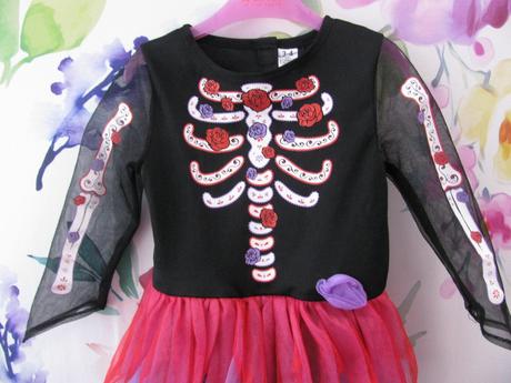 Kostým - dívčí elastický overal kostlivka,