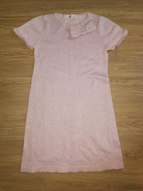 Dívčí úpletové třpytivé šaty, vel. 122-128, h&m,122