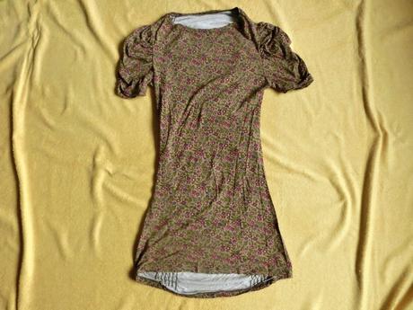 Květované mini šaty krátký rukáv řasené, s