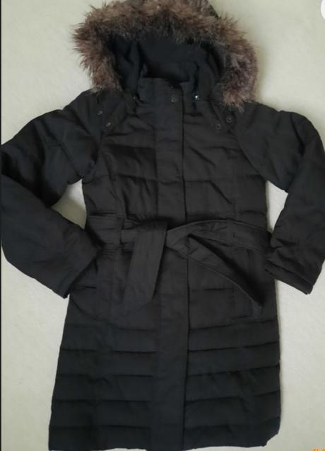 Gap kabát, dlouhá bunda s kožíškem, gap,128