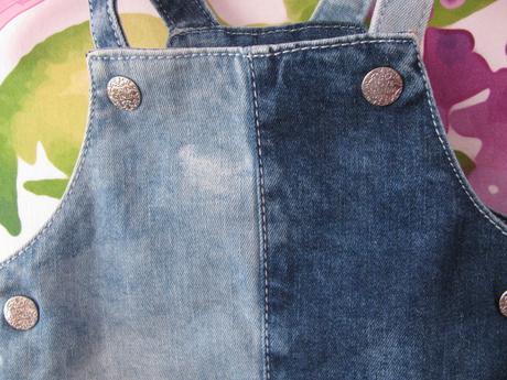 Džínová elastická šatovka v.2-3 měs., f&f,62