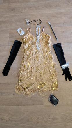 Ka190 zlaté vintage šaty 20 - tá léta vel. m, 38,