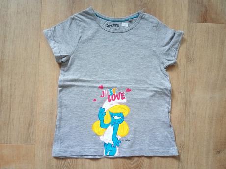 Tričko, šmoulinka, vel 98/104, top stav, 104