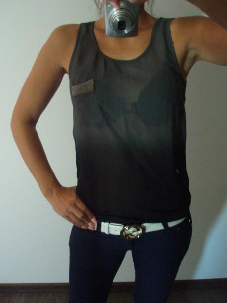 Šedočerné ombré tílko guess, guess,s