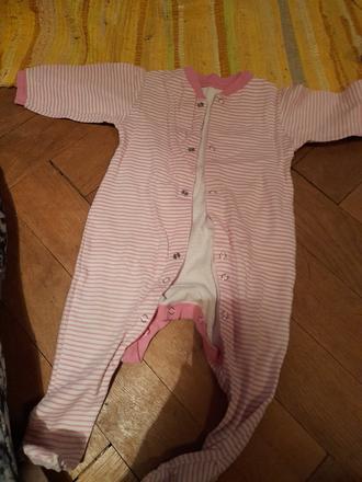 Pruhovaný overal na holčičku, 68
