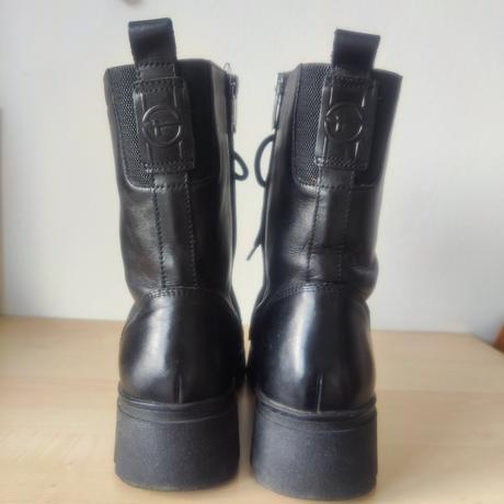 Dámské kožené černé boty polokozačky tamaris v 40, tamaris,40