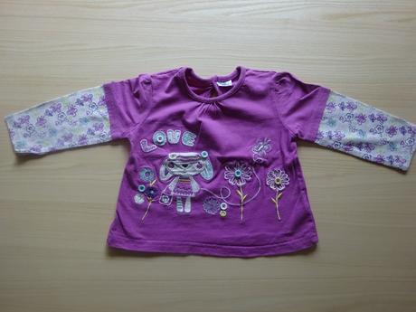 Tričko/tunika s kytičkami dl.r., vel. 86, f&f,86