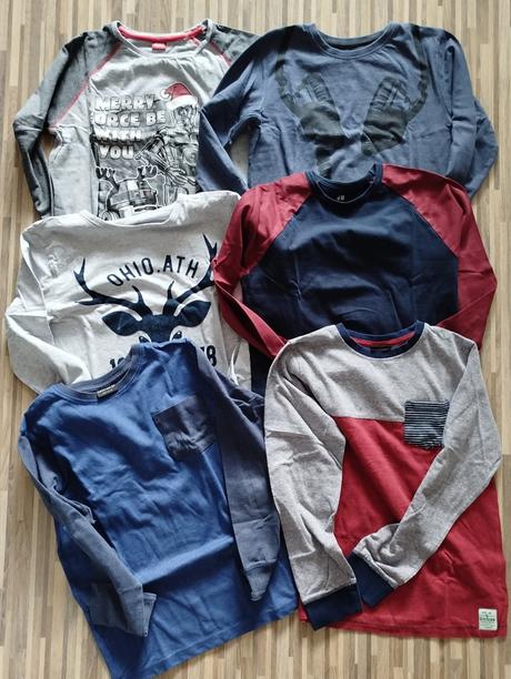 Trička dlouhý rukáv, h&m,146