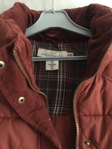 Vel. 34 rezavá teplá vesta - chybí kapuce, h&m,34